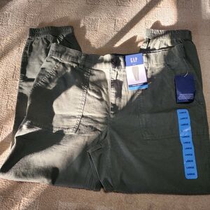 Women Gap‎ Twill Jogger Large Green NWT